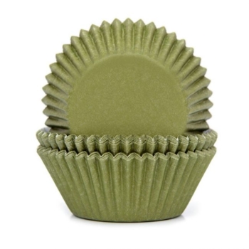 Cupcake Baking Cases - Moss Green